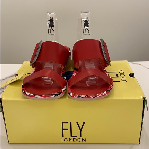 Fly London Cape Sandal - Red - Picture 2 of 8